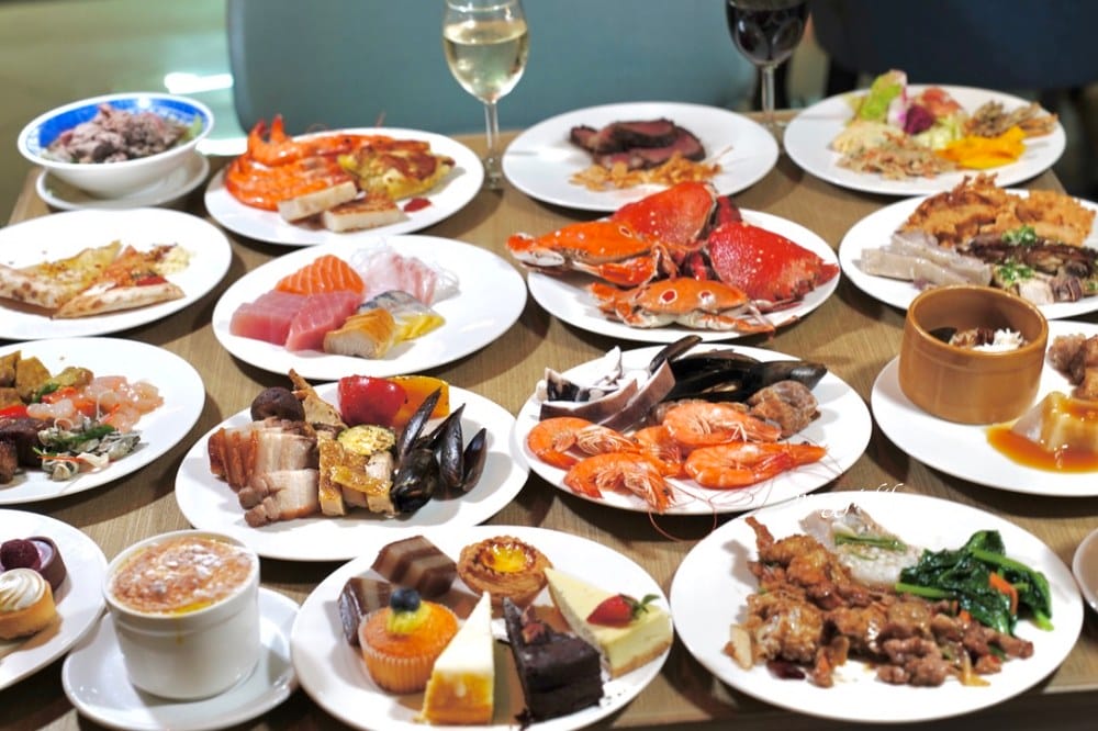 台北飯店吃到飽｜茹曦酒店SUNNY BUFFET自助餐吃到飽，飯店千元吃到飽，螃蟹生魚片紅白酒啤酒喝到飽，原王朝酒店自助餐吃到飽，