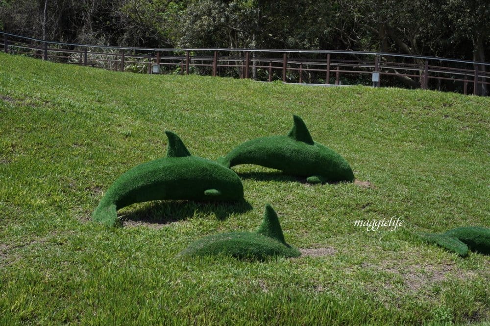 新北石門新景點|石門幸福雙心公園，石門幸福步道，海豚，燈塔人，互動式體驗，白天晚上都美，北海岸親子｜約會新IG打卡景點！