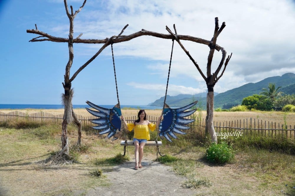 花蓮｜新社梯田，無敵太平洋海景超美藍天，浪漫鞦韆，免費景點，一大片稻田超美的！