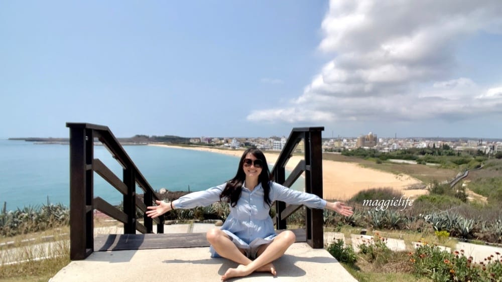 澎湖景點｜山水30高地公園，360度無敵海景黃金海灘超級美，看煙火夜景也超美