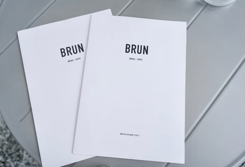 BRUN不然信義店｜超美純白獨棟空中花園，城市花園早午餐，菜單