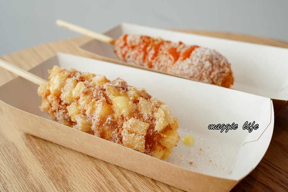 韓國明朗熱狗｜明朗時代米熱狗是韓國第一的街頭小吃，菜單，現點現做馬鈴薯起司超級簽絲好吃，台灣第一家開幕拉