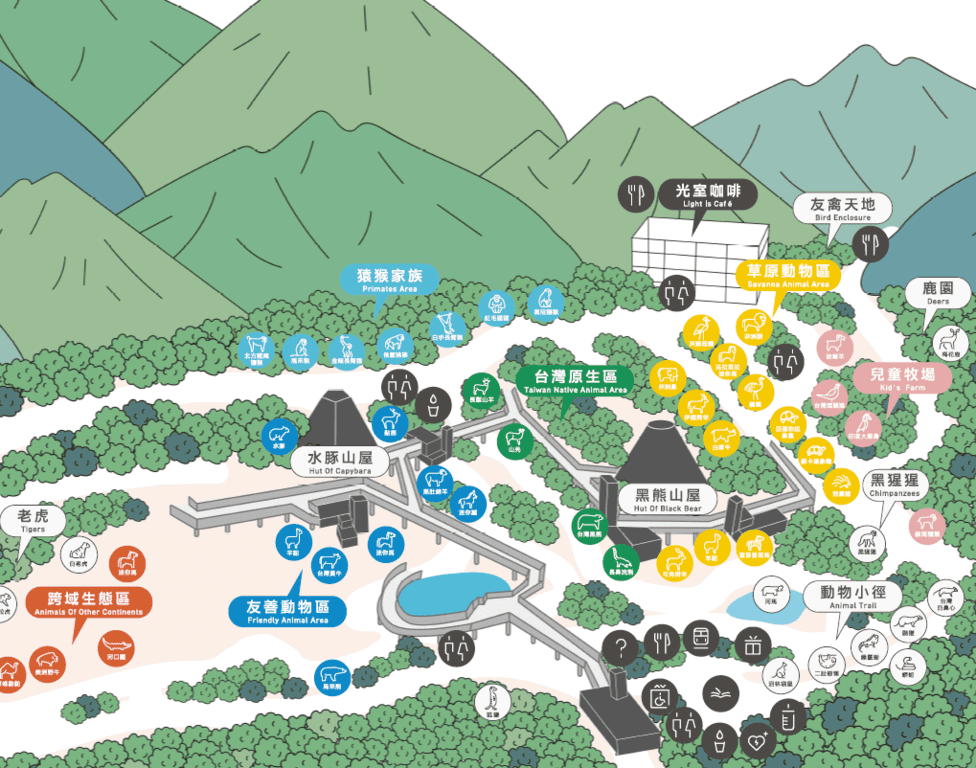 高雄壽山動物園，門票交通，開放時間，導覽地圖，必看動物，南部最大動物園