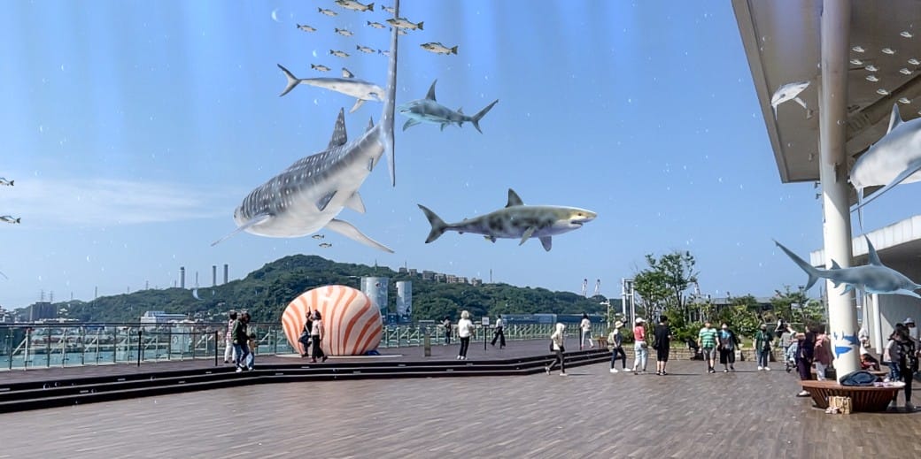 麗都蝶客花園｜基隆東岸旅客中心，AR鯨鯊共游拍照打卡，基隆最美觀海平台