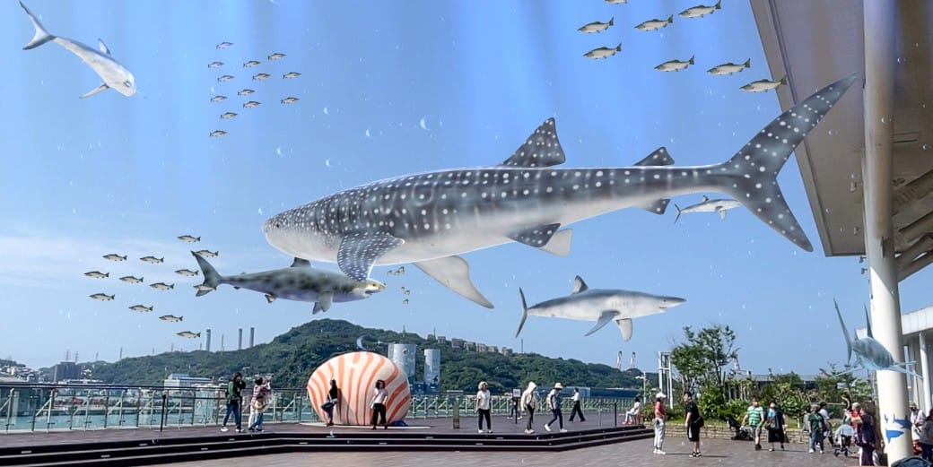 麗都蝶客花園｜基隆東岸旅客中心，AR鯨鯊共游拍照打卡，基隆最美觀海平台