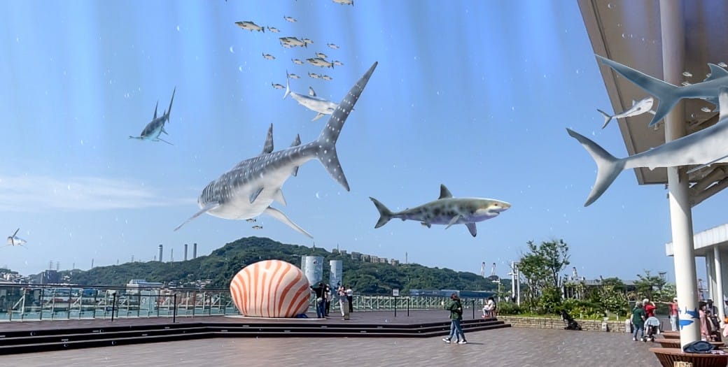 麗都蝶客花園｜基隆東岸旅客中心，AR鯨鯊共游拍照打卡，基隆最美觀海平台