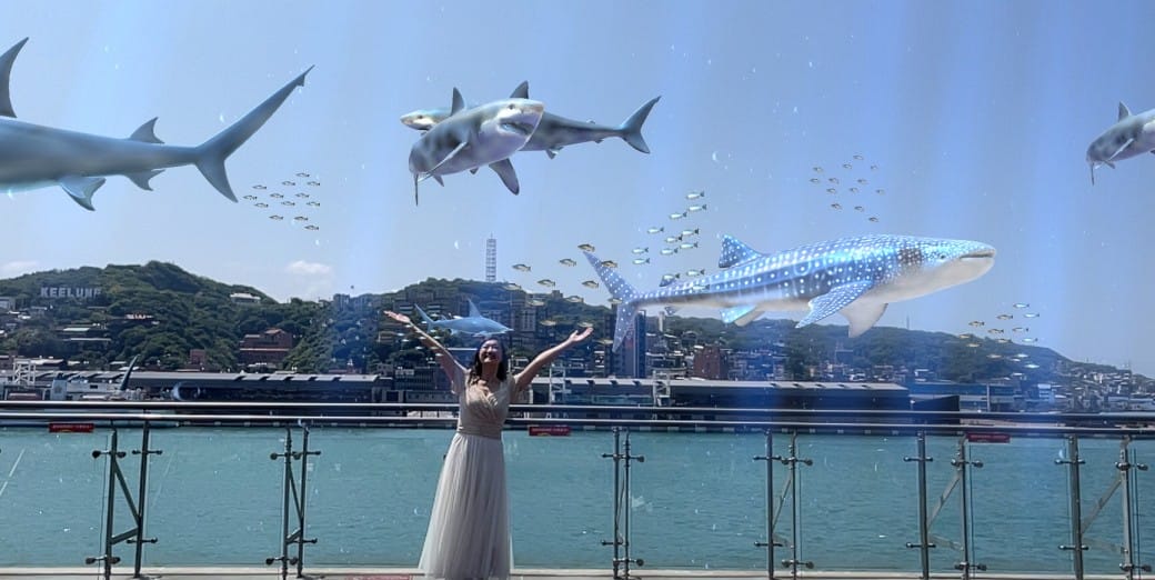 麗都蝶客花園｜基隆東岸旅客中心，AR鯨鯊共游拍照打卡，基隆最美觀海平台