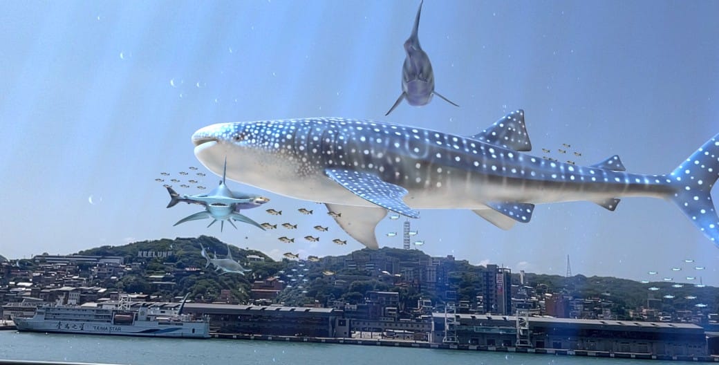 麗都蝶客花園｜基隆東岸旅客中心，AR鯨鯊共游拍照打卡，基隆最美觀海平台