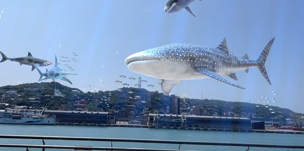 麗都蝶客花園｜基隆東岸旅客中心，AR鯨鯊共游拍照打卡，基隆最美觀海平台