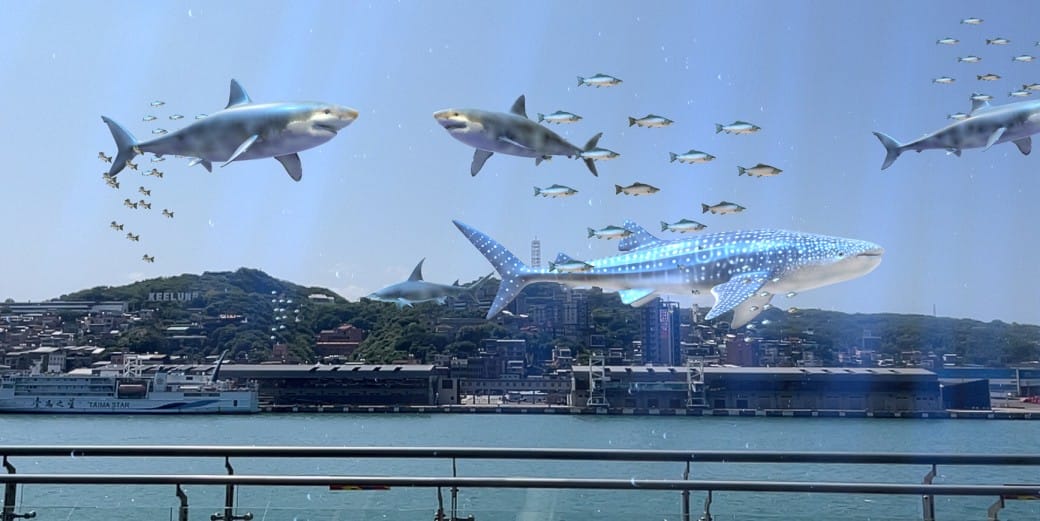 麗都蝶客花園｜基隆東岸旅客中心，AR鯨鯊共游拍照打卡，基隆最美觀海平台
