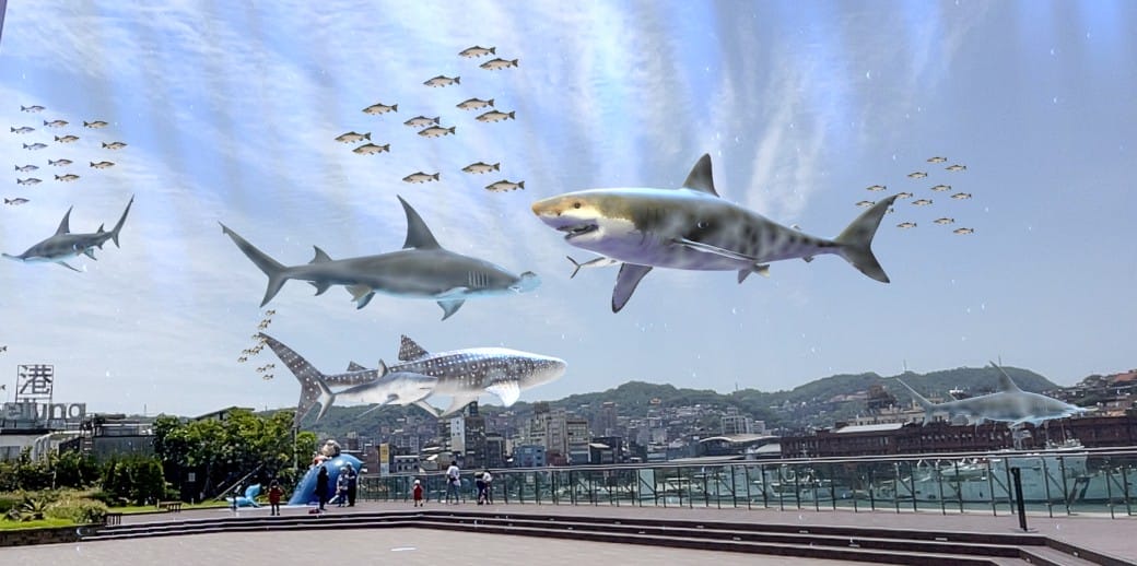 麗都蝶客花園｜基隆東岸旅客中心，AR鯨鯊共游拍照打卡，基隆最美觀海平台