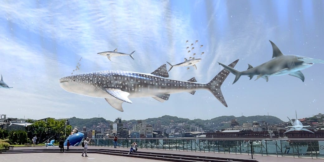 麗都蝶客花園｜基隆東岸旅客中心，AR鯨鯊共游拍照打卡，基隆最美觀海平台
