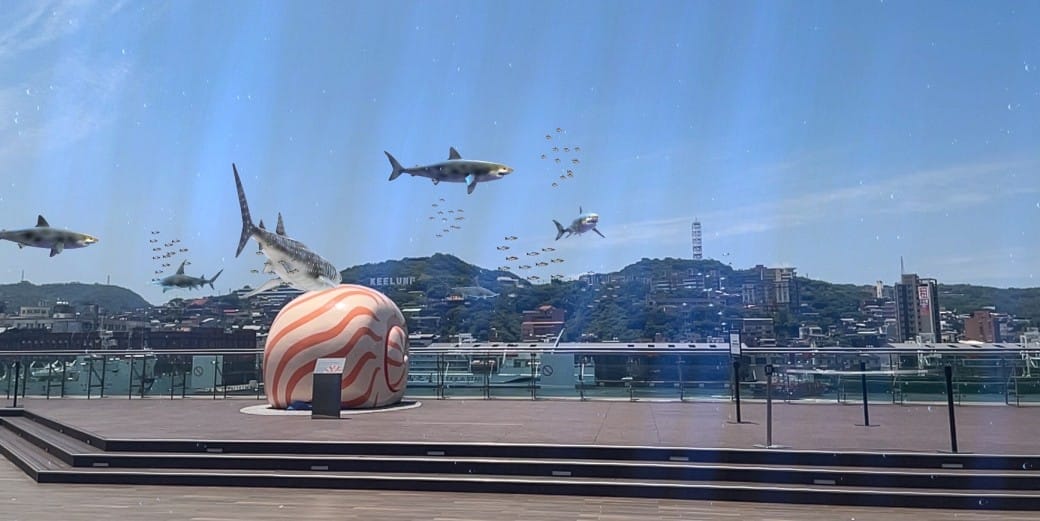 麗都蝶客花園｜基隆東岸旅客中心，AR鯨鯊共游拍照打卡，基隆最美觀海平台