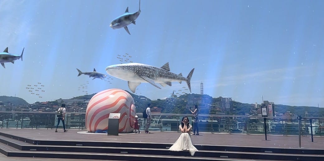 麗都蝶客花園｜基隆東岸旅客中心，AR鯨鯊共游拍照打卡，基隆最美觀海平台