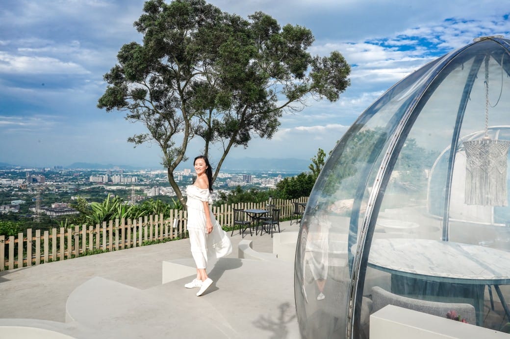 貓禾景觀咖啡｜桃園乳姑山夜景餐廳，貓禾咖啡山上的玻璃泡泡屋景觀咖啡廳， 180度景觀遠眺101，百萬夜景超迷人，約會景點