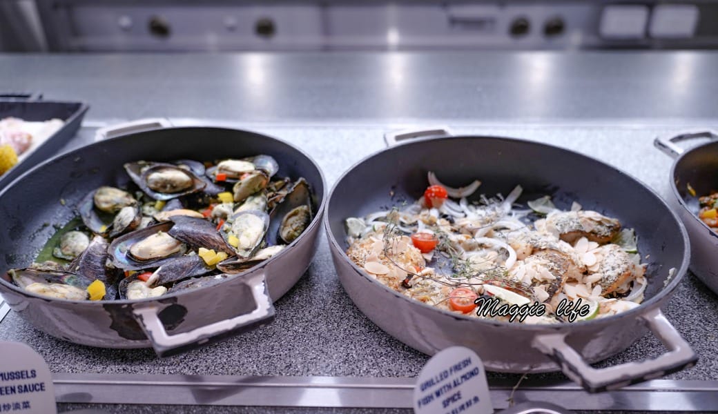 新北八里福朋喜來登吃到飽The Mesh Kitchen，生食級干貝爆炸好吃，buffet假日完整菜色