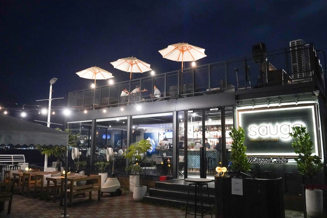 高雄Sauga鯊加碼頭餐酒館，無敵海景夕陽晚霞，約會景點露天面海第一排，隱藏在碼頭裡面的IG打卡景觀餐廳