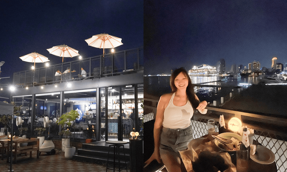 高雄Sauga鯊加碼頭餐酒館，無敵海景夕陽晚霞，約會景點露天面海第一排，隱藏在碼頭裡面的IG打卡景觀餐廳