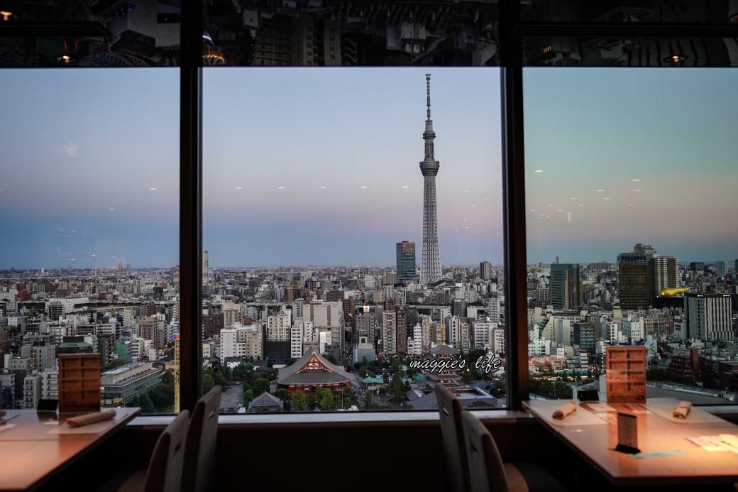 日本東京景觀餐廳，淺草武藏自助餐廳吃到飽 Sky Grill Buffet Musashi，淺草豪景飯店26樓晴空塔景觀夜景餐廳