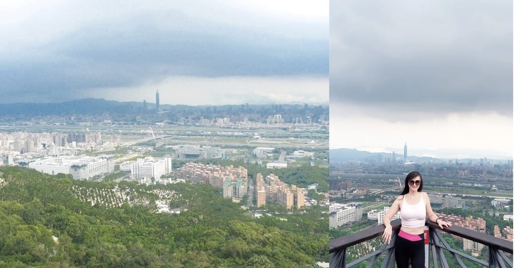 台北劍潭山親山步道，老地方觀機平台，180度鳥瞰市景看飛機，捷運劍潭站市中心旁的步道！ @瑪姬幸福過日子